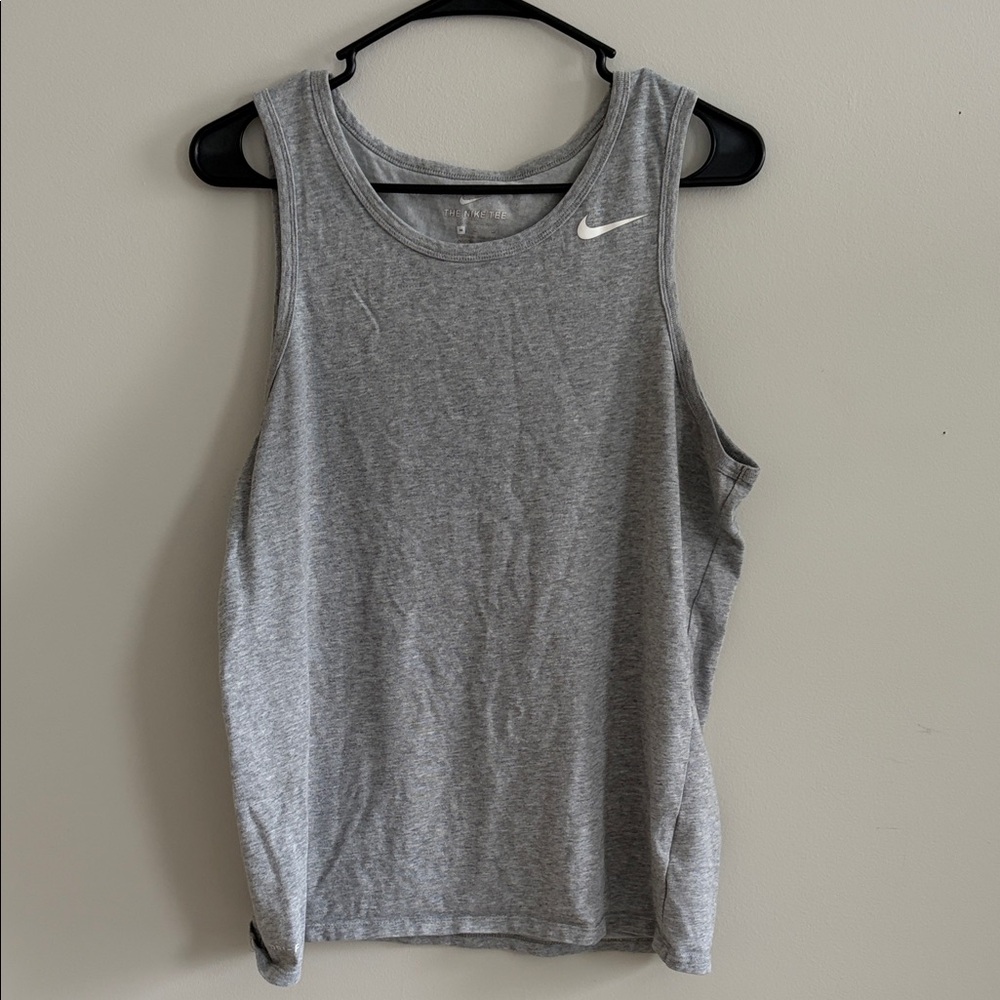 Nike Mens Dry Fit Gray Tank Top “The Nike Tee” Line M